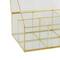 10" x 7" x 4" Clear & Gold 6-Slot Glass & Metal Jewelry Box with Chain Accent